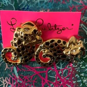 NWT Lilly Pulitzer Cheetah Earrings